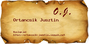 Ortancsik Jusztin névjegykártya